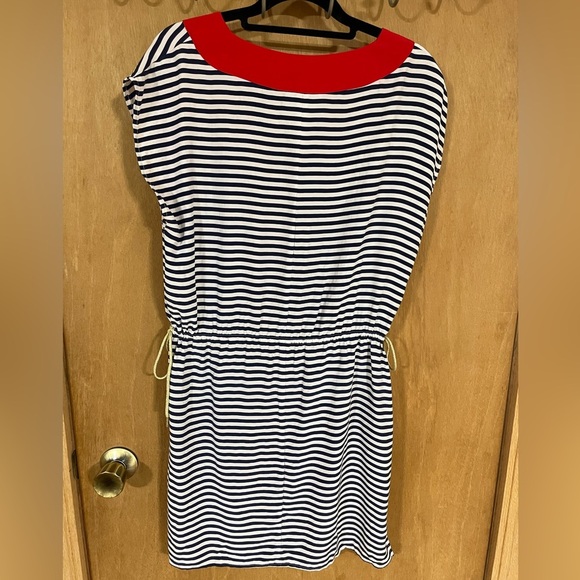SAIL TO SABLE/100% silk sleeveless stripped tunic dress - Picture 2 of 4